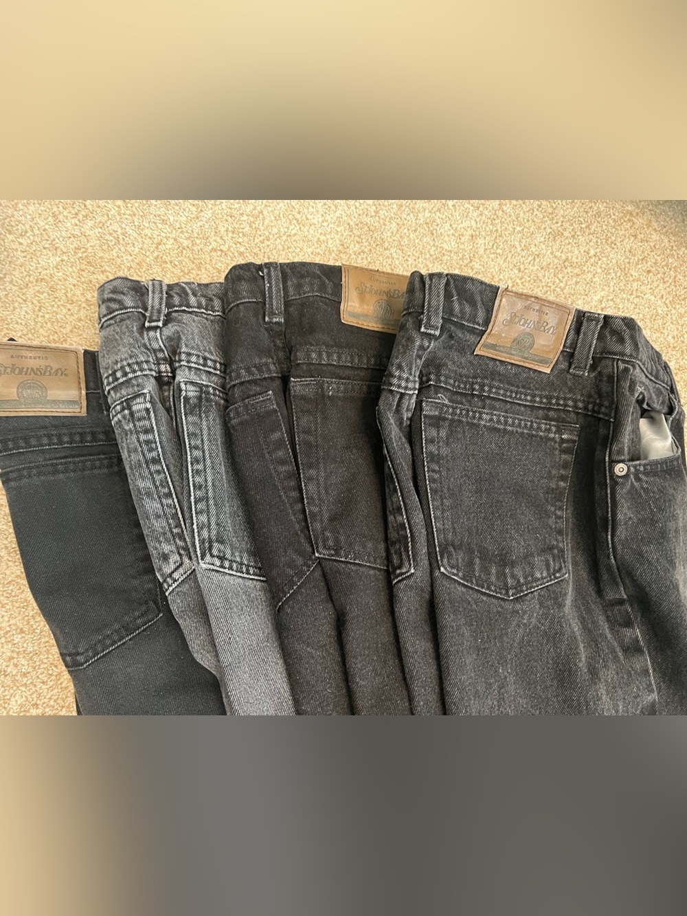4 pair St. John's Bay Women's Straight Leg Jeans - Black / Washed Black
